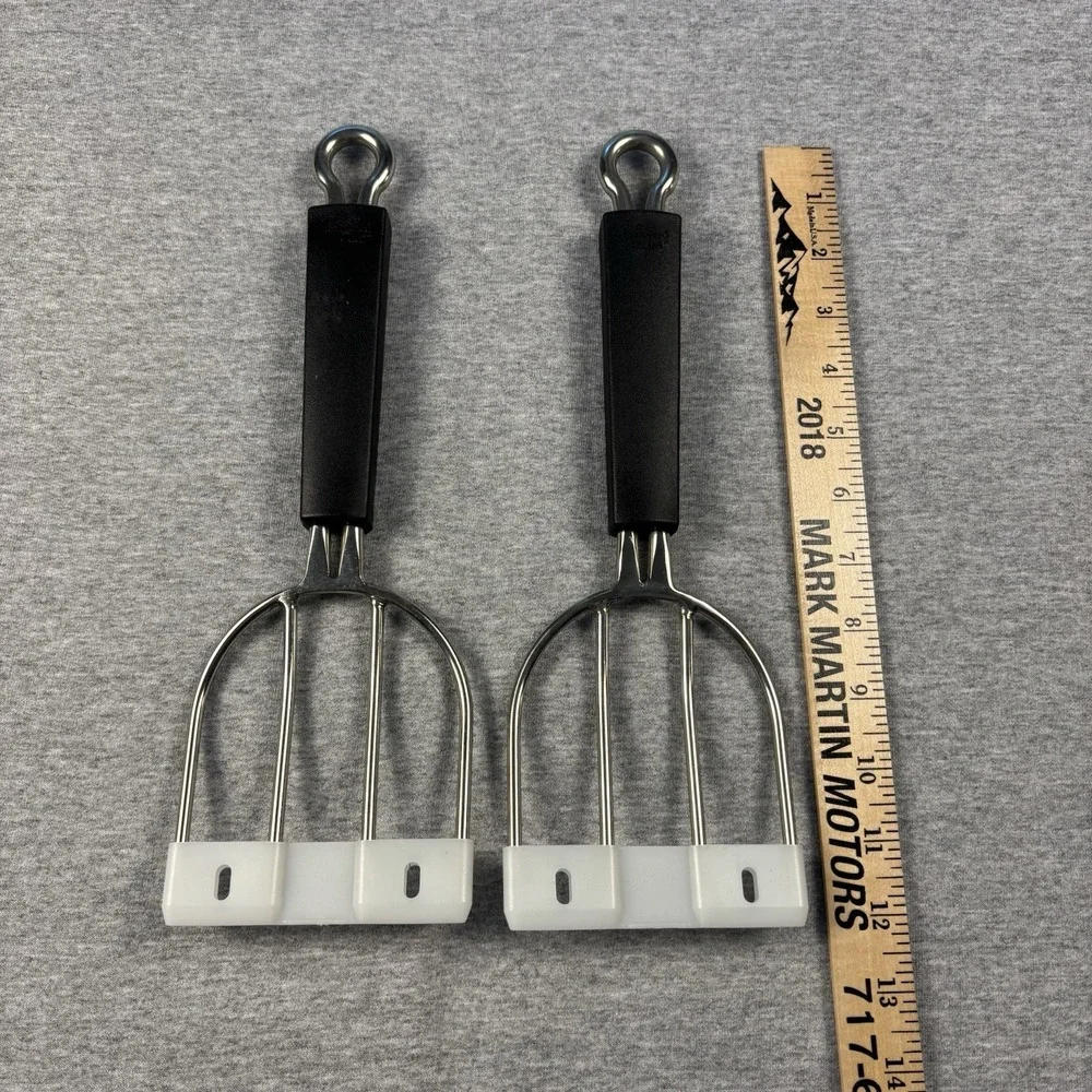 Pampered Chef Stainless Steel Meat Claws Set of 2 Black Handles Removable